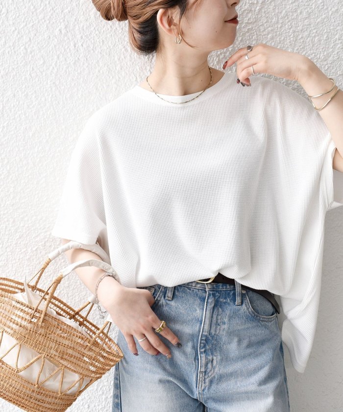 【シップス フォー ウィメン/SHIPS】の【WEB限定】SHIPS any 洗濯機可能 ワッフル ワイド TEE インテリア・キッズ・メンズ・レディースファッション・服の通販 founy(ファニー) https://founy.com/ ファッション Fashion レディースファッション Fashion for Women 洗える Machine Washable シンプル Simple, Minimal デニム Denim, Jeans Material 定番 Standard, Basic Item ボトム Bottoms, Lower Wear ワイド Wide, Wide Fit ワッフル Waffle, Waffle Knit おすすめ Recommended / Our Picks 2025年 2025 2025春夏・S/S Spring/Summer 2025 SS25 |ID: prp329100004531899 ipo3291000000033505981