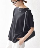 【シップス フォー ウィメン/SHIPS】の【WEB限定】SHIPS any 洗濯機可能 ワッフル ワイド TEE ブラック|ID: prp329100004531899 ipo3291000000033505991