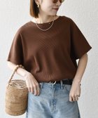 【シップス フォー ウィメン/SHIPS】の【WEB限定】SHIPS any 洗濯機可能 ワッフル ワイド TEE ブラウン|ID: prp329100004531899 ipo3291000000033505996