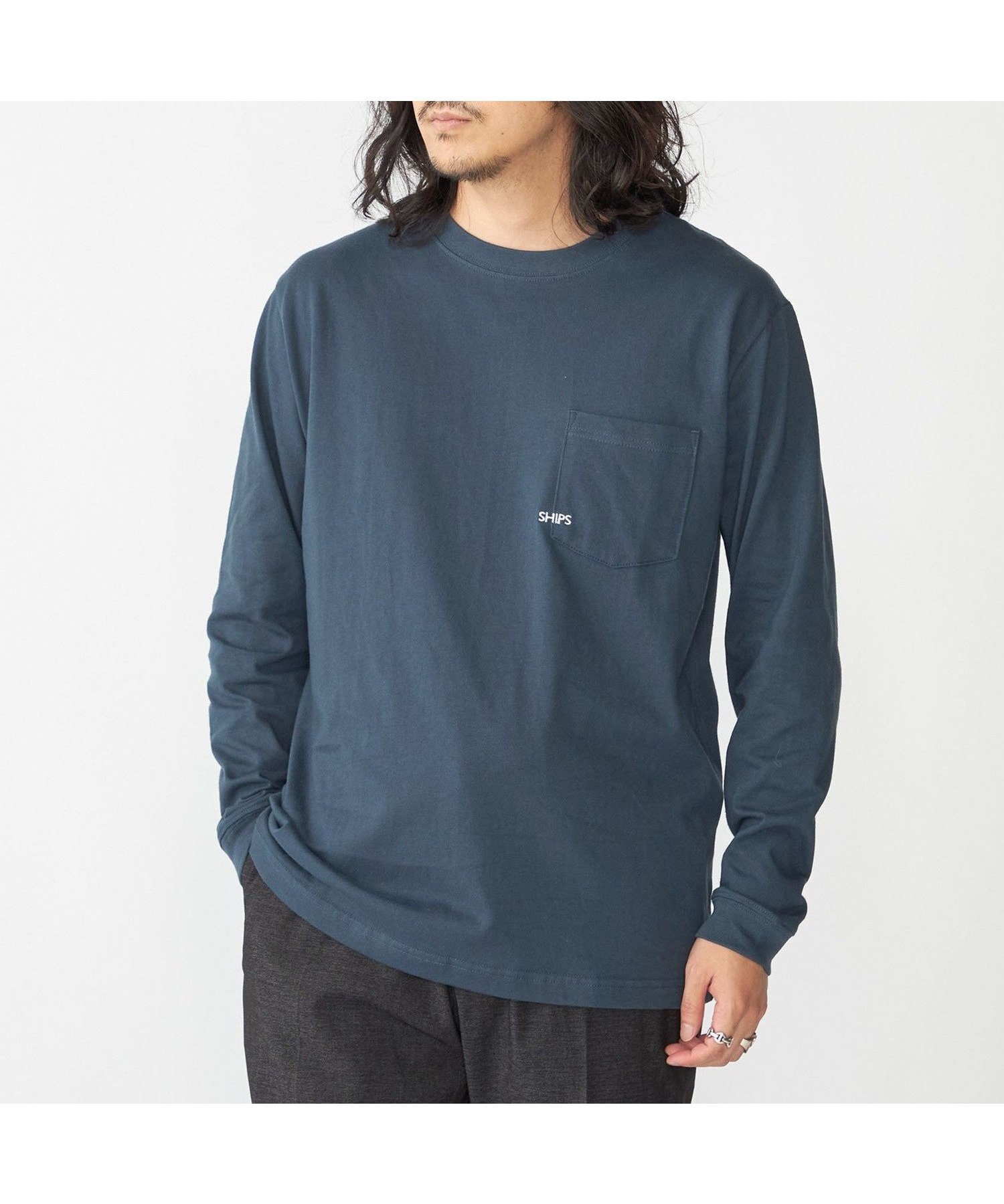 【シップス フォー ウィメン/SHIPS】の【WEB限定】SHIPS マイクロ SHIPSロゴ ポケット ロングスリーブ Tシャツ (ロンT) インテリア・キッズ・メンズ・レディースファッション・服の通販 founy(ファニー) 　ファッション　Fashion　レディースファッション　WOMEN　トップス・カットソー　Tops/Tshirt　シャツ/ブラウス　Shirts/Blouses　ロング / Tシャツ　T-Shirts　おすすめ　Recommend　スリーブ　Sleeve　ポケット　Pocket　ロング　Long　人気　Popularity　定番　Standard　コバルトブルー|ID: prp329100004531902 ipo3291000000032384079