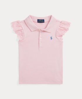 【ラルフローレン/RALPH LAUREN / KIDS】の(ガールズ 2才~6才)アイレット ストレッチ メッシュ ポロシャツ 人気、トレンドファッション・服の通販 founy(ファニー) ファッション Fashion キッズファッション Fashion for Kids アイレット Eyelet Lace ストレッチ Stretch, Stretchy Fabric ストレート Straight, Straight Cut スリット Slit, Slit Detail フリル Frill, Ruffle ポロシャツ Polo Shirt, Collared Tee メッシュ Mesh, Net Fabric |ID:prp329100004531909