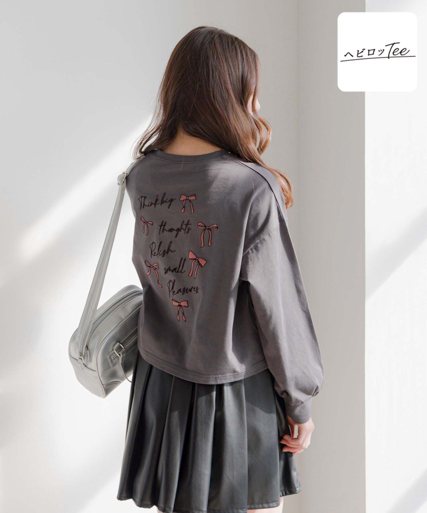 【グローバルワーク/GLOBAL WORK / KIDS】のヘビロッTEEワイド長袖/キッズ/147421 インテリア・キッズ・メンズ・レディースファッション・服の通販 founy(ファニー) 　ファッション　Fashion　キッズファッション　KIDS　2024年　2024　2024-2025秋冬・A/W　Aw/Autumn/Winter/Fw/Fall/2024-2025　グラデーション　Gradation　ショート　Short　スリーブ　Sleeve　フレンチ　French　プリント　Print　ボトム　Bottom　リボン　Ribbon　ロング　Long　ワイド　Wide　人気　Popularity　A/W・秋冬　Aw・Autumn/Winter・Fw・Fall-Winter　長袖　Long Sleeve　チャコール18|ID: prp329100004531915 ipo3291000000032080759