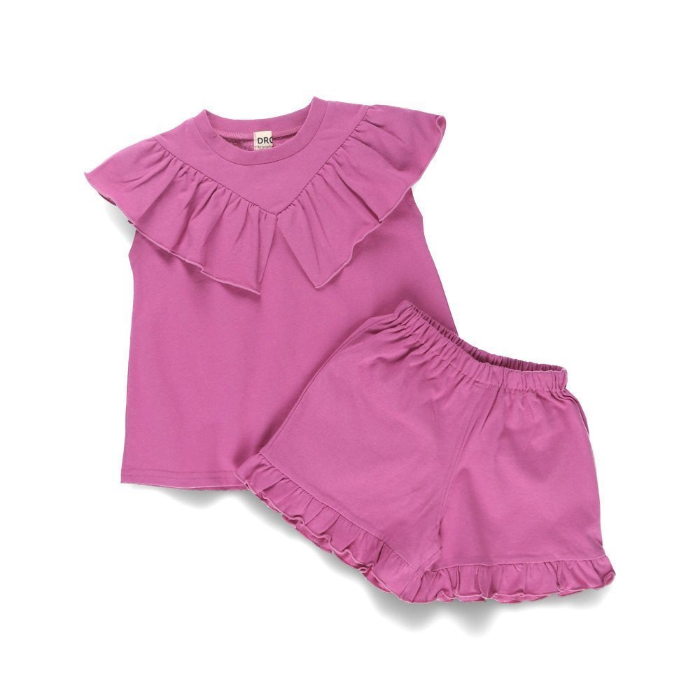 【ブランシェス/branshes / KIDS】の【WEB限定/DRC】フリルカットソーセットアップ インテリア・キッズ・メンズ・レディースファッション・服の通販 founy(ファニー) 　ファッション　Fashion　キッズファッション　KIDS Children’s Clothing　トップス・カットソー　Tops/Tees/Kids　カットソー　Cut And Sew　吸水　Water Absorption　セットアップ　Set Up　フリル　Frills　ポケット　Pocket　プチプライス・低価格　Affordable　おすすめ　Recommend　夏　Summer　ピンク|ID: prp329100004531920 ipo3291000000032607787