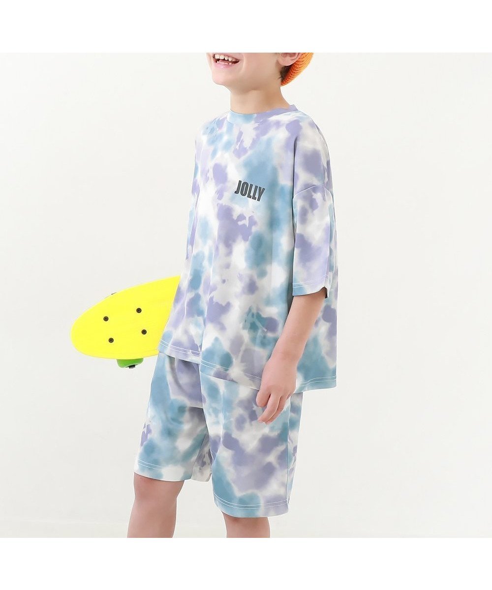【デビロック/devirock / KIDS】の【ワンマイルにも】めちゃ涼しいタイダイパジャマ インテリア・キッズ・メンズ・レディースファッション・服の通販 founy(ファニー) 　ファッション　Fashion　キッズファッション　KIDS Children’s Clothing　サンダル　Sandals　ストレッチ　Stretch　セットアップ　Set Up　メッシュ　Mesh　おすすめ　Recommend　夏　Summer　パープル|ID: prp329100004531930 ipo3291000000032607209