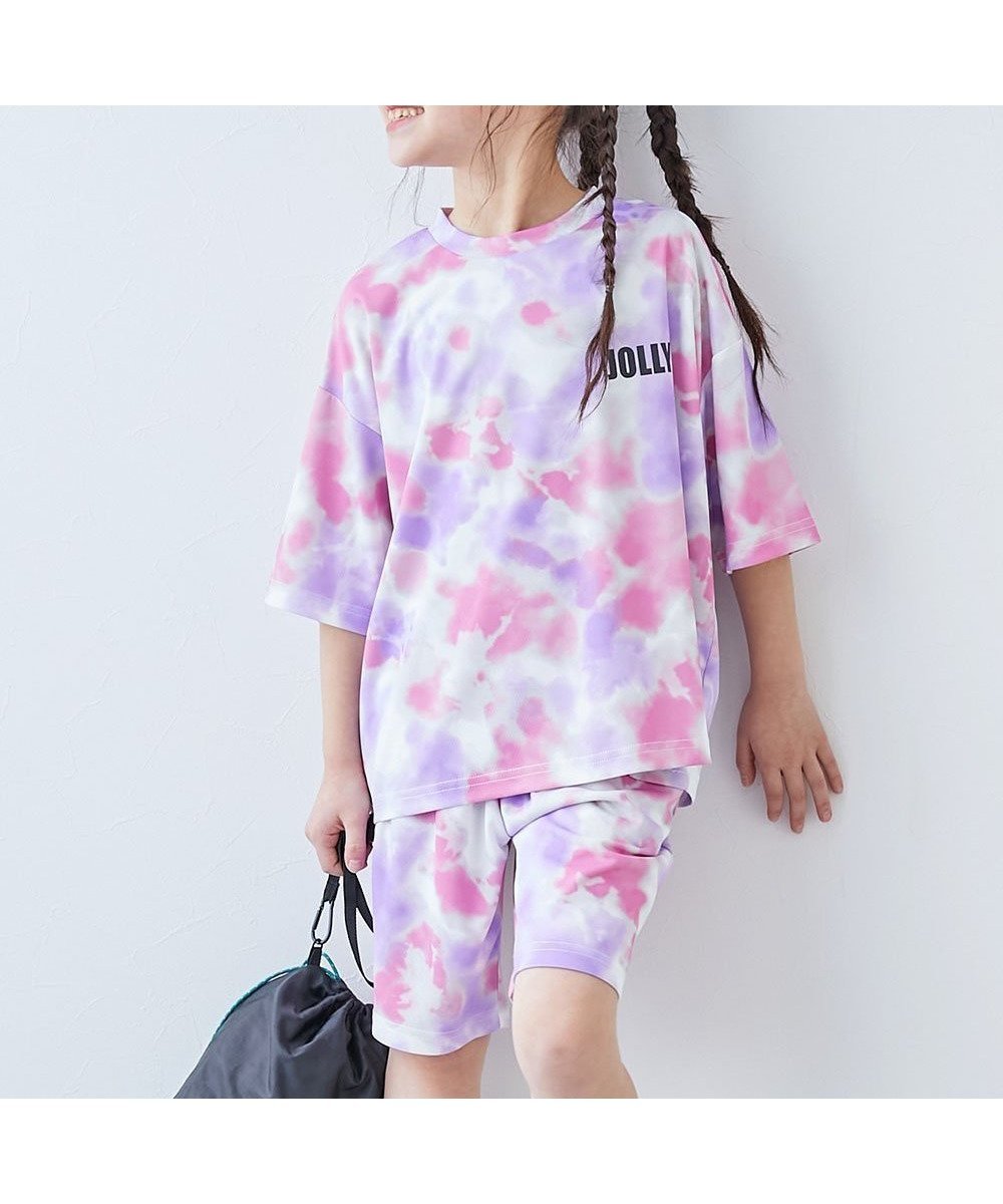 【デビロック/devirock / KIDS】の【ワンマイルにも】めちゃ涼しいタイダイパジャマ インテリア・キッズ・メンズ・レディースファッション・服の通販 founy(ファニー) 　ファッション　Fashion　キッズファッション　KIDS Children’s Clothing　サンダル　Sandals　ストレッチ　Stretch　セットアップ　Set Up　メッシュ　Mesh　おすすめ　Recommend　夏　Summer　ピンク|ID: prp329100004531930 ipo3291000000032607216