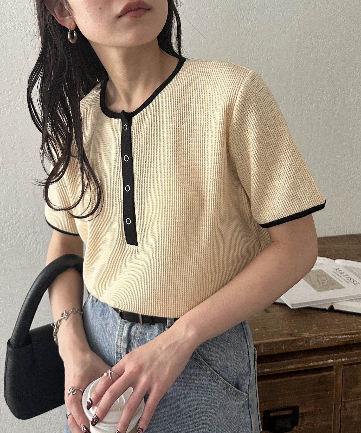 【ディスコート/Discoat】の【29色展開/多色買い】ワッフルリングドット半袖Tシャツ《WEB限定》 インテリア・キッズ・メンズ・レディースファッション・服の通販 founy(ファニー) 　ファッション　Fashion　レディースファッション　WOMEN　トップス・カットソー　Tops/Tshirt　シャツ/ブラウス　Shirts/Blouses　ロング / Tシャツ　T-Shirts　インナー　Inner　ベーシック　Basic　ボーダー　Border　ラウンド　Round　ワッフル　Waffle　半袖　Short Sleeve　夏　Summer　無地　Plain Color　ホワイトその他2|ID: prp329100004531933 ipo3291000000032317077