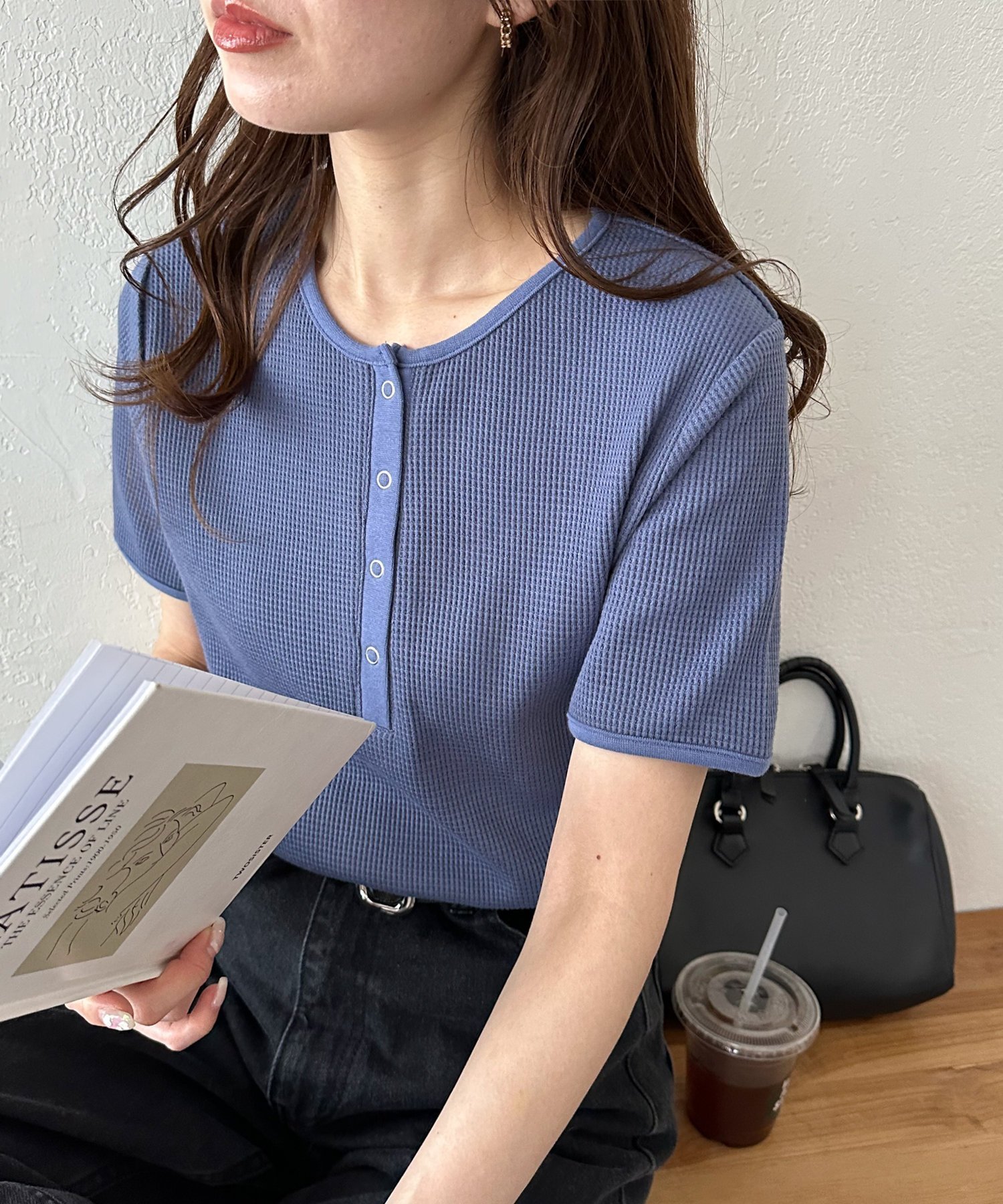 【ディスコート/Discoat】の【29色展開/多色買い】ワッフルリングドット半袖Tシャツ《WEB限定》 インテリア・キッズ・メンズ・レディースファッション・服の通販 founy(ファニー) 　ファッション　Fashion　レディースファッション　WOMEN　トップス・カットソー　Tops/Tshirt　シャツ/ブラウス　Shirts/Blouses　ロング / Tシャツ　T-Shirts　インナー　Inner　ベーシック　Basic　ボーダー　Border　ラウンド　Round　ワッフル　Waffle　半袖　Short Sleeve　夏　Summer　無地　Plain Color　ブルーその他1|ID: prp329100004531933 ipo3291000000032317086