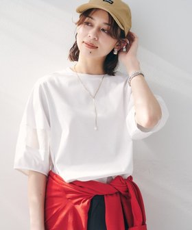 【アンタイトル/UNTITLED】の【二の腕カバー/手洗い可】袖オーガンジープルオーバー 人気、トレンドファッション・服の通販 founy(ファニー) ファッション Fashion レディースファッション WOMEN トップス・カットソー Tops/Tshirt プルオーバー Pullover おすすめ Recommend アメリカン American オーガンジー Organdy シルケット Mercerization ジャージ Jersey スーピマ Supima ドッキング Docking |ID:prp329100004531941