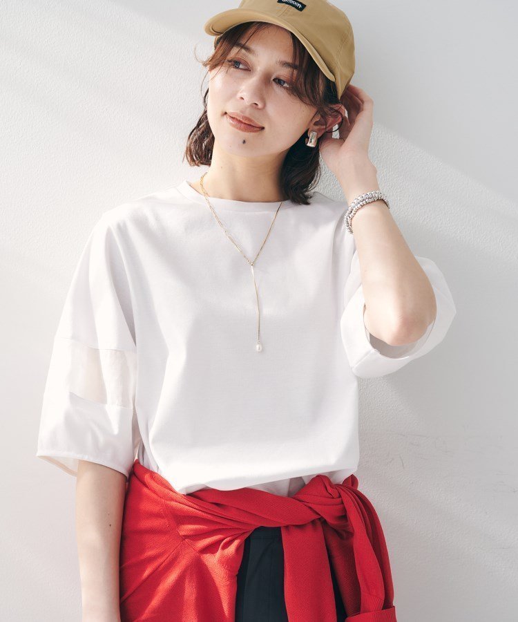 【アンタイトル/UNTITLED】の【二の腕カバー/手洗い可】袖オーガンジープルオーバー 人気、トレンドファッション・服の通販 founy(ファニー) 　ファッション　Fashion　レディースファッション　WOMEN　トップス・カットソー　Tops/Tshirt　プルオーバー　Pullover　おすすめ　Recommend　アメリカン　American　オーガンジー　Organdy　シルケット　Mercerization　ジャージ　Jersey　スーピマ　Supima　ドッキング　Docking　 other-1|ID: prp329100004531941 ipo3291000000032155819