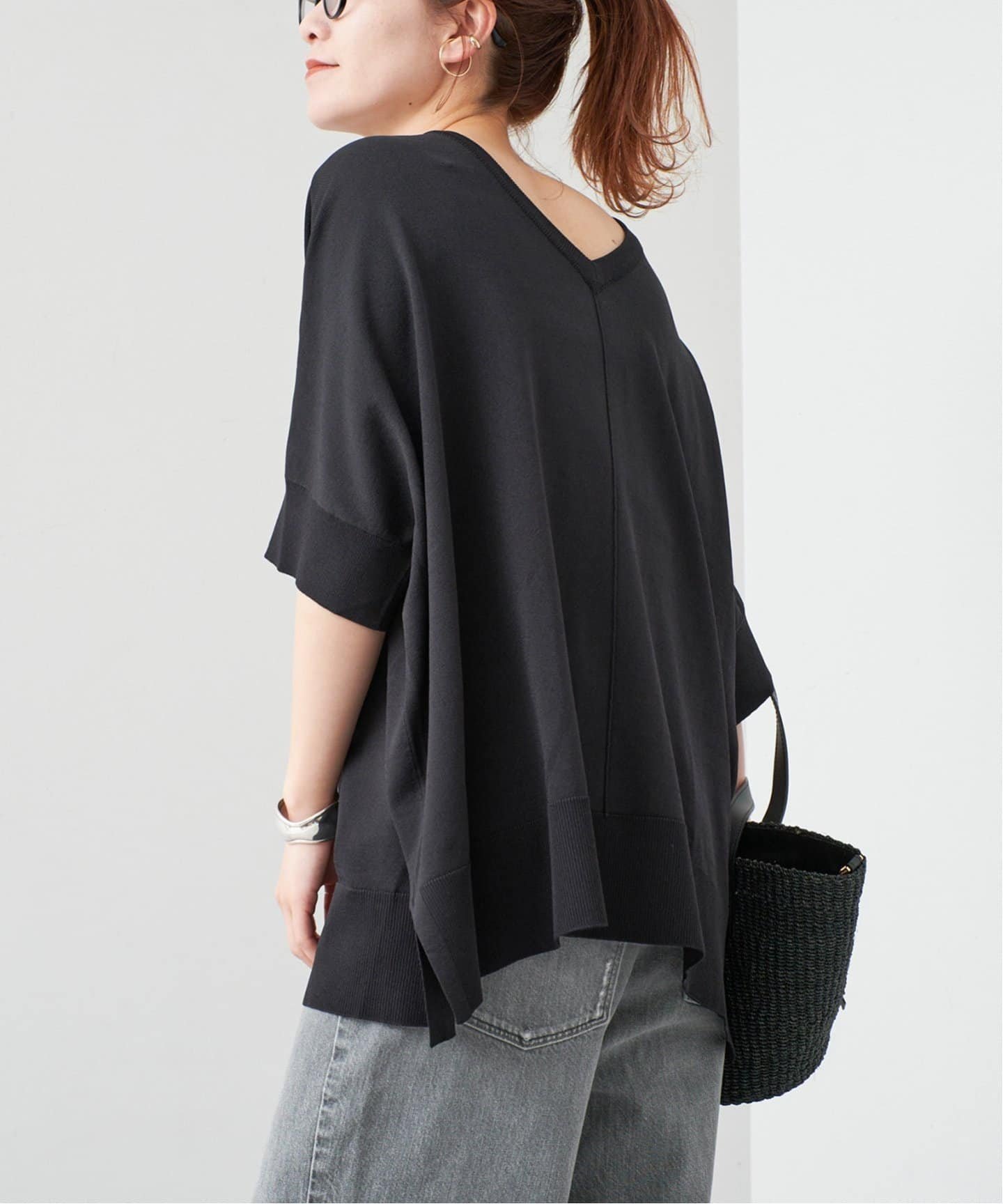 【スピック&スパン/Spick & Span】の《一部店舗+WEB限定追加》14GWASHABLE2WAYポンチョプルオーバー インテリア・キッズ・メンズ・レディースファッション・服の通販 founy(ファニー) 　ファッション　Fashion　レディースファッション　WOMEN　トップス・カットソー　Tops/Tshirt　プルオーバー　Pullover　人気　Popularity　再入荷　Restock/Back In Stock/Re Arrival　ブラック|ID: prp329100004531984 ipo3291000000032263247
