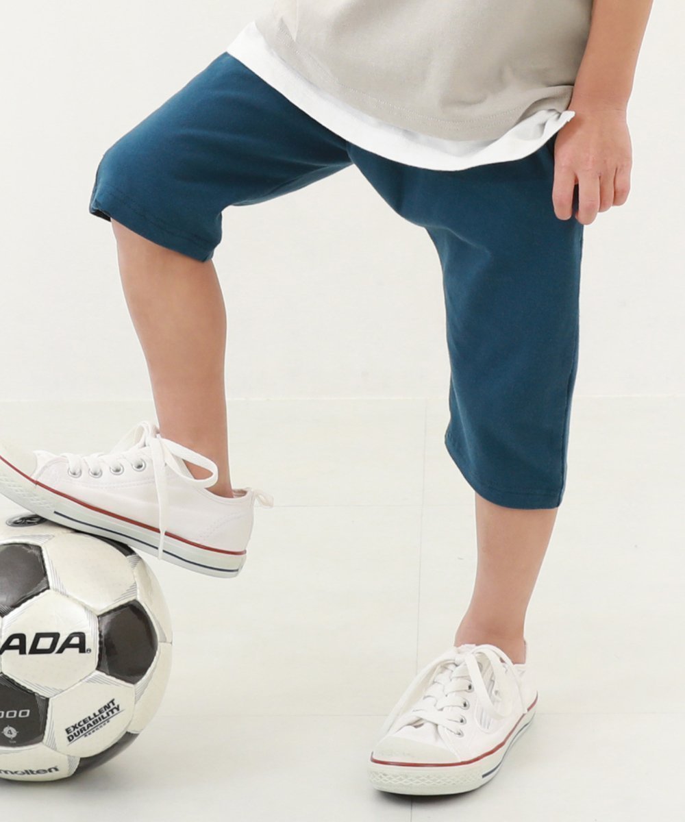 【デビロック/devirock / KIDS】の7分丈 サルエルパンツ ハーフパンツ ショートパンツ ボトムス 25SS インテリア・キッズ・メンズ・レディースファッション・服の通販 founy(ファニー) 　ファッション　Fashion　キッズファッション　KIDS　ボトムス　Bottoms/Kids　ショート　Short　シンプル　Simple　ストレッチ　Stretch　ハーフ　Half　プリント　Print　2025年　2025　2025春夏・S/S　Ss,Spring/Summer,2025　アビスブルー|ID: prp329100004531989 ipo3291000000032081273