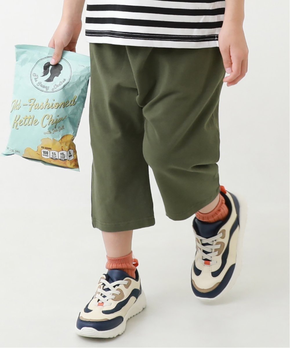 【デビロック/devirock / KIDS】の7分丈 サルエルパンツ ハーフパンツ ショートパンツ ボトムス 25SS インテリア・キッズ・メンズ・レディースファッション・服の通販 founy(ファニー) 　ファッション　Fashion　キッズファッション　KIDS　ボトムス　Bottoms/Kids　ショート　Short　シンプル　Simple　ストレッチ　Stretch　ハーフ　Half　プリント　Print　2025年　2025　2025春夏・S/S　Ss,Spring/Summer,2025　Dオリーブ|ID: prp329100004531989 ipo3291000000032081280