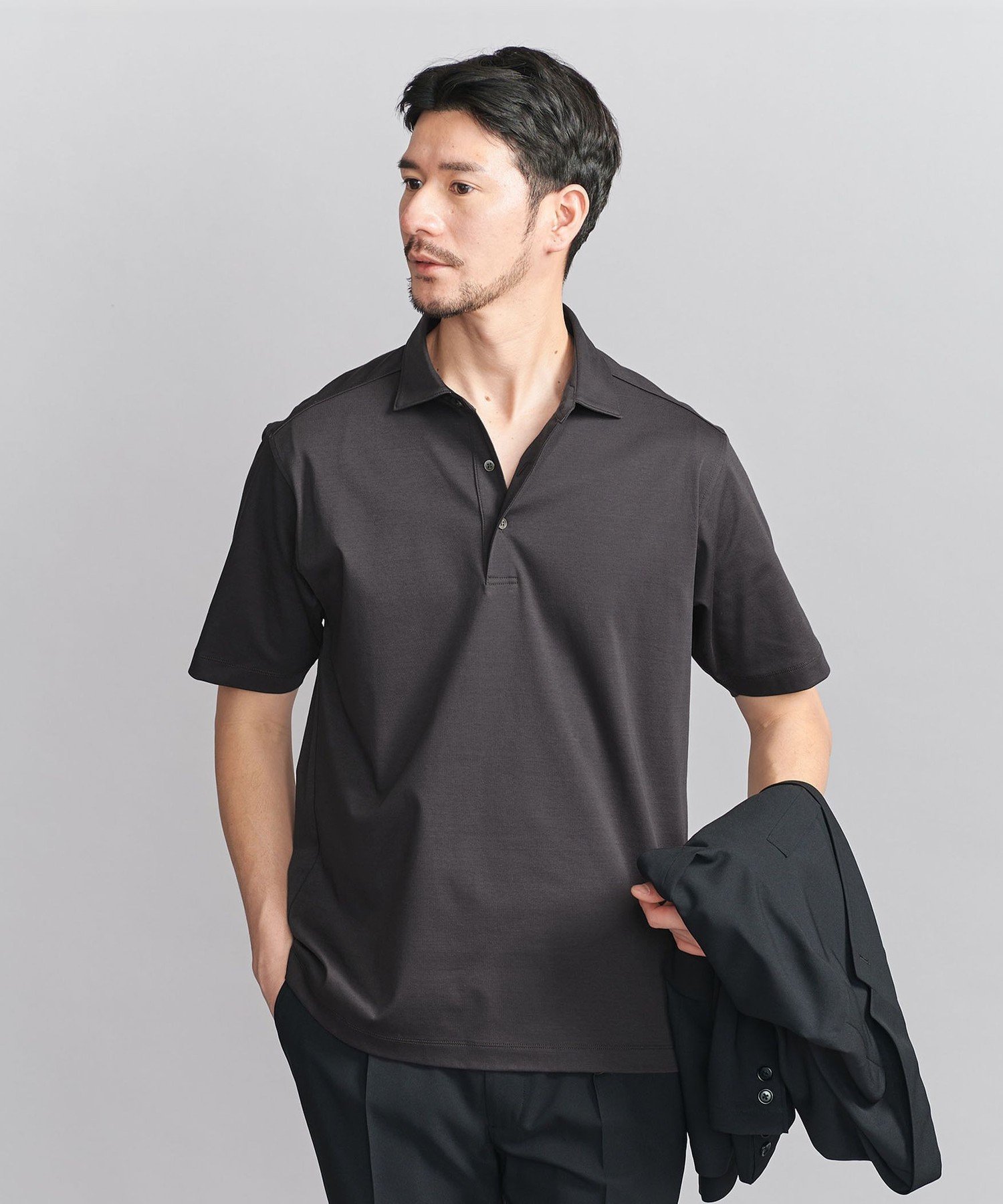 【ビューティ&ユース ユナイテッドアローズ/BEAUTY&YOUTH / UNITED ARROWS / MEN】の【WEB限定 WARDROBE SMART】NORITAKE ポロシャツ インテリア・キッズ・メンズ・レディースファッション・服の通販 founy(ファニー) 　ファッション　Fashion　メンズファッション　MEN　スマート　Smart　ファブリック　Fabric　ポロシャツ　Polo Shirt　DK.GRAY|ID: prp329100004531993 ipo3291000000032360355