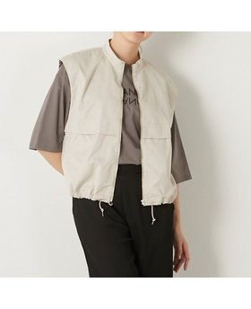 【メルローズ クレール/MELROSE claire】の【TCギャバジンZIPスタンドベスト】 人気、トレンドファッション・服の通販 founy(ファニー) ファッション Fashion レディースファッション WOMEN アウター Coat Outerwear トップス・カットソー Tops/Tshirt ベスト/ジレ Gilets/Vests スタンド Stand ドローコード Draw Cord ベスト Vest |ID:prp329100004532001