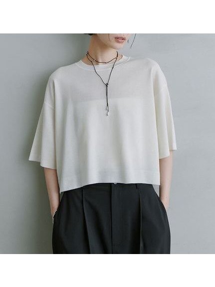 【ミースロエ/MIESROHE】のシアーワイドTニット インテリア・キッズ・メンズ・レディースファッション・服の通販 founy(ファニー) https://founy.com/ 雑誌掲載アイテム Magazine Items ファッション雑誌 Fashion Magazines ヴェリィ VERY ファッション Fashion レディースファッション Ladies' Fashion Online トップス・カットソー Tops/Tshirt ニット Knit Tops 7月号 July Issue ショート Short シンプル Simple バランス Balance ワイド Wide 今季 This Season 洗える Washable 雑誌 Magazine |ID: prp329100004532016 ipo3291000000032611081