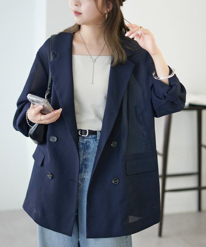 【ディスコート/Discoat】のメッシュテーラードジャケット インテリア・キッズ・メンズ・レディースファッション・服の通販 founy(ファニー) https://founy.com/ ファッション Fashion レディースファッション WOMEN アウター Coat Outerwear ジャケット Jackets テーラードジャケット Tailored Jackets ジャケット Jacket スリット Slit メッシュ Mesh 夏 Summer 春 Spring S/S・春夏 Ss・Spring/Summer |ID: prp329100004532034 ipo3291000000032036026