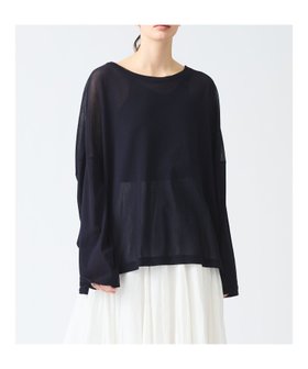 【マーコート/MARcourt】のmizuiro ind メッシュロングスリーブワイドT 人気、トレンドファッション・服の通販 founy(ファニー) ファッション Fashion レディースファッション Fashion for Women シンプル Simple, Minimal ストレッチ Stretch, Stretchy Fabric スリット Slit, Slit Detail メッシュ Mesh, Net Fabric ワイド Wide, Wide Fit |ID:prp329100004532050