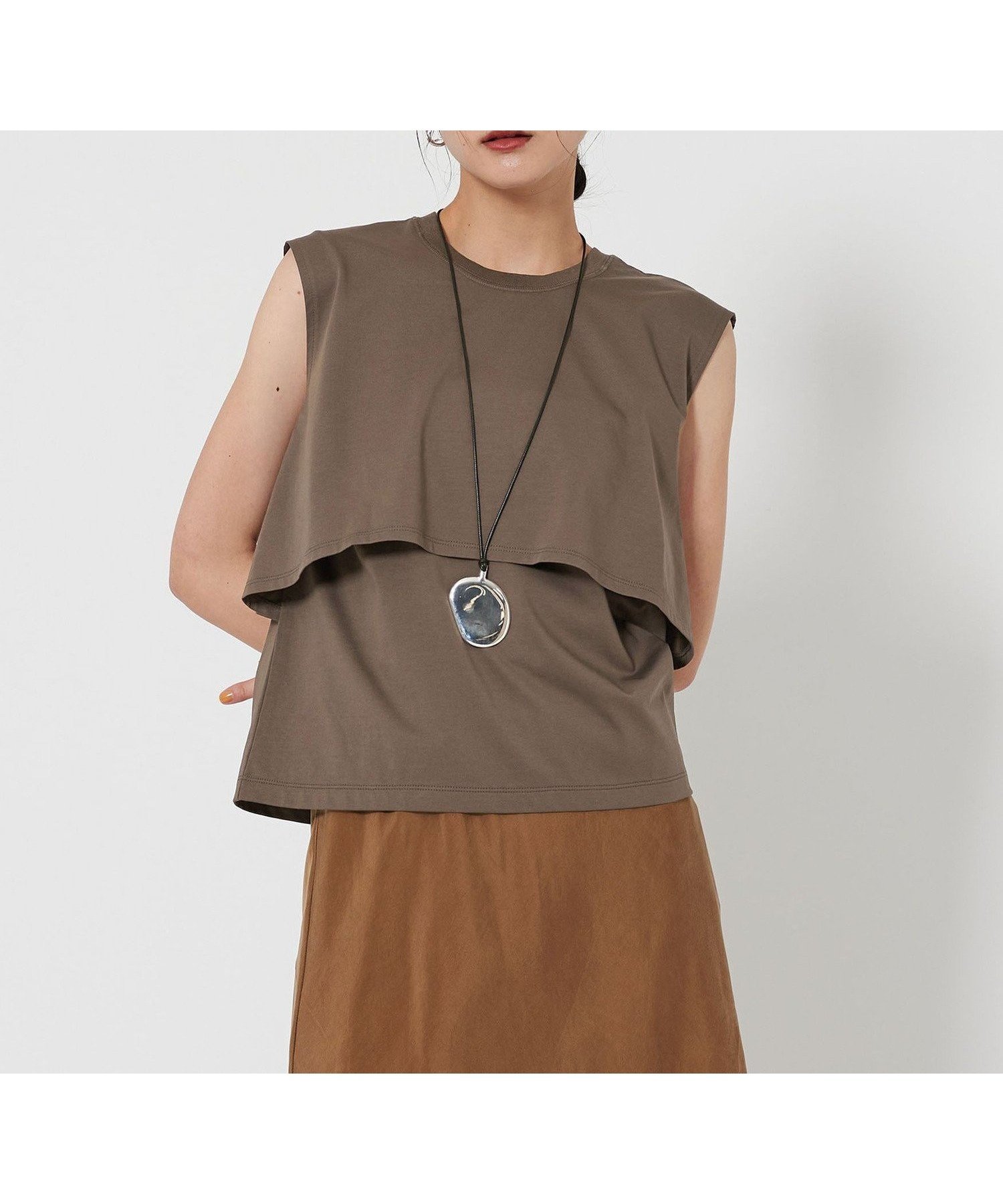 【ビューティ&ユース ユナイテッドアローズ/BEAUTY&YOUTH / UNITED ARROWS】の【WEB限定 Wardrobe DAILY MINIMAL】フリルレイヤード ノースリーブカットソー -接触冷感- インテリア・キッズ・メンズ・レディースファッション・服の通販 founy(ファニー) 　ファッション　Fashion　レディースファッション　Fashion for Women　トップス・カットソー　Cut & Sew Tops　キャミソール&ノースリーブ　Camisoles & Sleeveless Tops　カットソー・ベーシックTシャツ　Cut-and-Sewn Tops / Stretch Tees & Basics　オケージョン　Occasion Wear　カットソー　Cut and Sewn Top　今季　This Season, Current Season　サマー　Summer, Summer Style　シンプル　Simple, Minimal　スラックス　Slacks, Dress Pants　デニム　Denim, Jeans Material　トレンド　Trend, Trending Now　ノースリーブ　Sleeveless, No-Sleeve　人気　Popular, Best Seller　ボトム　Bottoms, Lower Wear　おすすめ　Recommended / Our Picks　エレガント 上品　Elegant　ビジネス 仕事 通勤　Business / Work / Commuting　MOCA|ID: prp329100004532051 ipo3291000000032778312