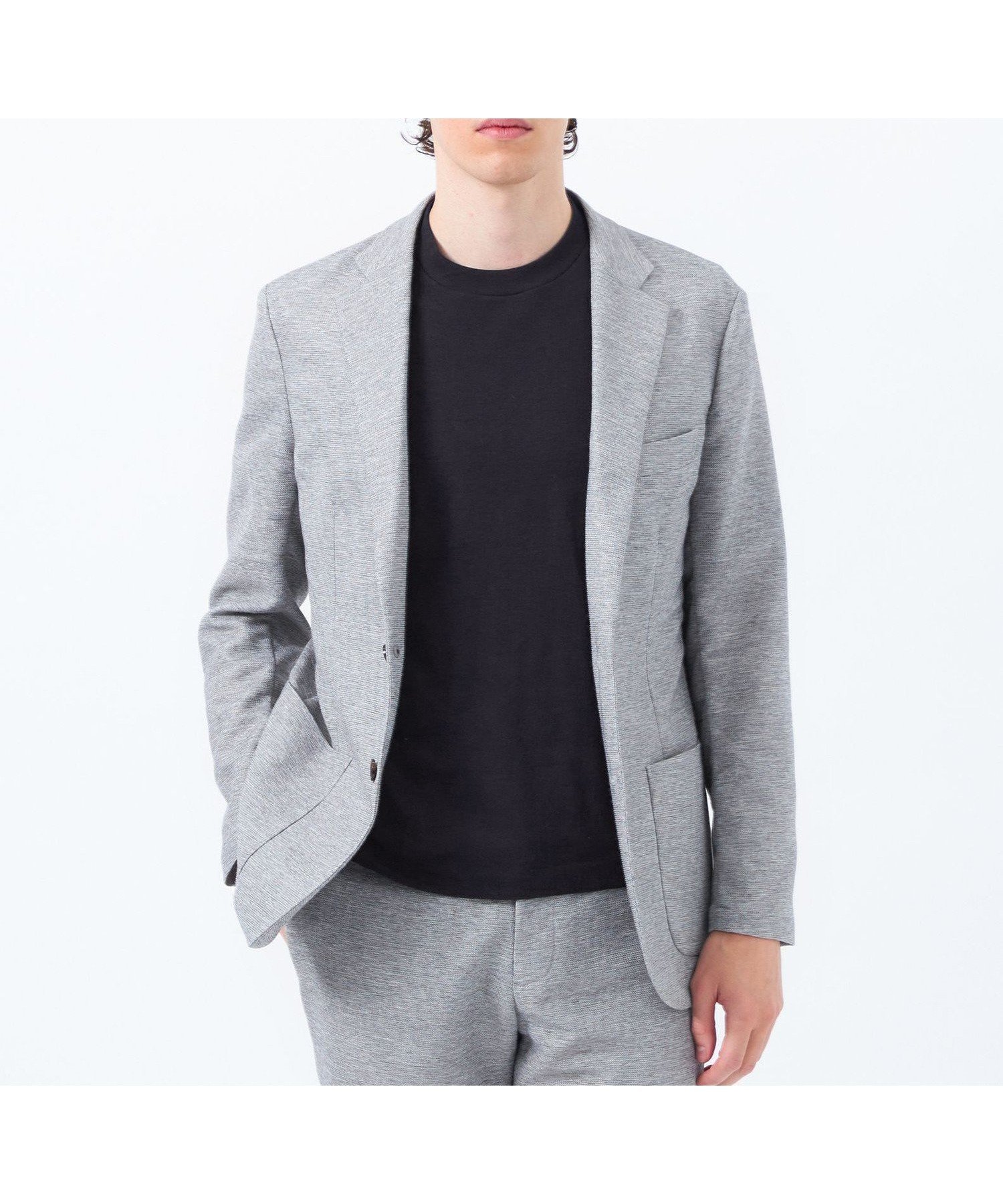 【マッキントッシュ フィロソフィー/MACKINTOSH PHILOSOPHY / MEN】のテーラードジャージージャケット 杢カラミストレッチ インテリア・キッズ・メンズ・レディースファッション・服の通販 founy(ファニー) 　ファッション　Fashion　メンズファッション　MEN　春　Spring　カーディガン　Cardigan　吸水　Water Absorption　ジャケット　Jacket　ジャージー　Jersey　パッチ　Patch　パーカー　Hoodie　ポケット　Pocket　メッシュ　Mesh　リラックス　Relax　S/S・春夏　Ss・Spring/Summer　おすすめ　Recommend　夏　Summer　エレガント 上品　Elegant　グレー|ID: prp329100004532085 ipo3291000000032374997