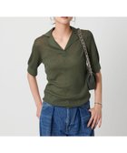 【ビューティ&ユース ユナイテッドアローズ/BEAUTY&YOUTH / UNITED ARROWS】のオープンカラー ショートスリーブニット -ウォッシャブル- OLIVE|ID: prp329100004532094 ipo3291000000032674292