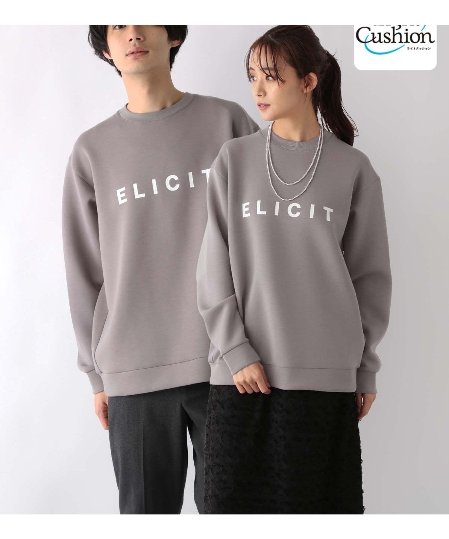 【グローバルワーク/GLOBAL WORK】のライトクッションクルー/ロゴ/116246 インテリア・キッズ・メンズ・レディースファッション・服の通販 founy(ファニー) 　ファッション　Fashion　レディースファッション　WOMEN　おすすめ　Recommend　クッション　Cushion　トレンド　Trend　フォルム　Form　プリント　Print　リラックス　Relax　エレガント 上品　Elegant　グレージュ×単ロゴELICIT12|ID: prp329100004532102 ipo3291000000032247106