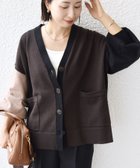 【シップス フォー ウィメン/SHIPS】の【WEB限定】 手洗い可能 配色 ポケット カーディガン ブラウン|ID: prp329100004532108 ipo3291000000034776624