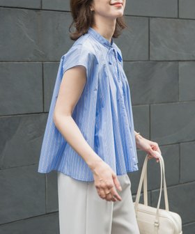 【アーバンリサーチ ドアーズ/URBAN RESEARCH DOORS】のストライプリボンフレアフレンチブラウス 人気、トレンドファッション・服の通販 founy(ファニー) ファッション Fashion レディースファッション WOMEN トップス・カットソー Tops/Tshirt シャツ/ブラウス Shirts/Blouses 2025年 2025 2025春夏・S/S Ss,Spring/Summer,2025 おすすめ Recommend ショート Short シンプル Simple ストライプ Stripe スリーブ Sleeve フェミニン Feminine フレンチ French フロント Front リボン Ribbon 人気 Popularity 夏 Summer S/S・春夏 Ss・Spring/Summer |ID:prp329100004532134