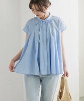 【アーバンリサーチ ドアーズ/URBAN RESEARCH DOORS】のストライプリボンフレアフレンチブラウス 人気、トレンドファッション・服の通販 founy(ファニー) ファッション Fashion レディースファッション Fashion for Women トップス・カットソー Cut & Sew Tops シャツ・ブラウス・オフィスカジュアル Elegant Blouses & Button-Ups イエロー Yellow インナー Innerwear 秋 Autumn ショート Short, Short Length シンプル Simple, Minimal ジャケット Jacket, Outerwear ストライプ Stripe, Striped Pattern ストレート Straight, Straight Cut スリーブ Sleeve, Long Sleeve / Short Sleeve 人気 Popular, Best Seller フェミニン Feminine, Girly フレンチ French, French Style フロント Front, Front Design リボン Ribbon, Bow S/S・春夏 SS, Spring/Summer, Warm Season おすすめ Recommended / Our Picks 夏 Summer 2025年 2025 2025春夏・S/S Spring/Summer 2025 SS25 |ID:prp329100004532134