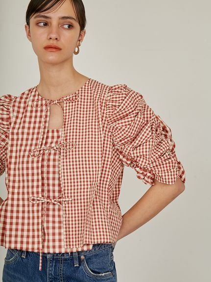【スタイリング/styling】の【WEB限定カラーあり】【セットアップ対応】ギャザースリーブブラウス インテリア・キッズ・メンズ・レディースファッション・服の通販 founy(ファニー) 　ファッション　Fashion　レディースファッション　WOMEN　トップス・カットソー　Tops/Tshirt　シャツ/ブラウス　Shirts/Blouses　セットアップ　Set Up　RED[046]|ID: prp329100004532139 ipo3291000000032036448