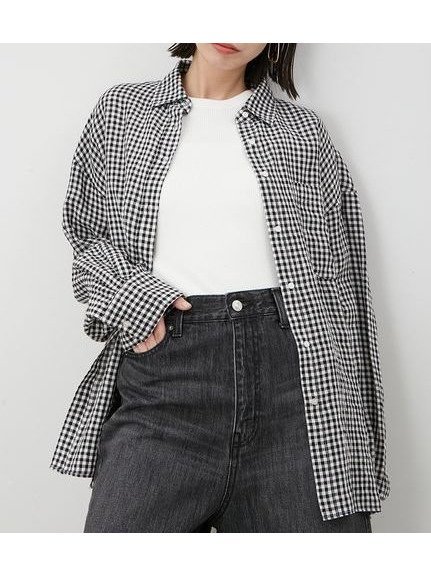 【ミラオーウェン/Mila Owen】の【セットアップ対応】【WEB限定カラー】フレンチリネンオーバーサイズシャツ インテリア・キッズ・メンズ・レディースファッション・服の通販 founy(ファニー) 　ファッション　Fashion　レディースファッション　WOMEN　トップス・カットソー　Tops/Tshirt　シャツ/ブラウス　Shirts/Blouses　ギンガム　Gingham　今季　This Season　シンプル　Simple　ストライプ　Stripe　セットアップ　Set Up　チェック　Check　トレンド　Trend　定番　Standard　ネップ　Nep Yarn　人気　Popularity　フレンチ　French　無地　Plain Color　リネン　Linen　おすすめ　Recommend　BLK[009]|ID: prp329100004532142 ipo3291000000032289926