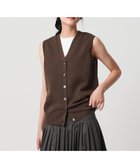 【ビューティ&ユース ユナイテッドアローズ/BEAUTY&YOUTH / UNITED ARROWS】のフロントボタン Vネック ニットベスト -ウォッシャブル- DK.BROWN|ID: prp329100004532148 ipo3291000000033506343