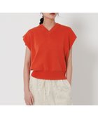 【ビューティ&ユース ユナイテッドアローズ/BEAUTY&YOUTH / UNITED ARROWS】のVネック フレンチスリーブ ニット -ウォッシャブル- RED|ID: prp329100004532154 ipo3291000000032754944