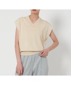 【ビューティ&ユース ユナイテッドアローズ/BEAUTY&YOUTH / UNITED ARROWS】のVネック フレンチスリーブ ニット -ウォッシャブル- NATURAL|ID: prp329100004532154 ipo3291000000032754947