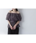 【ナチュラル ビューティー ベーシック/NATURAL BEAUTY BASIC】のシアーギャザーペプラムブラウス半袖 チャコール1|ID: prp329100004532163 ipo3291000000032120869