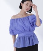 【ナチュラル ビューティー ベーシック/NATURAL BEAUTY BASIC】のシアーギャザーペプラムブラウス半袖 ラピスブルー1|ID: prp329100004532163 ipo3291000000032120871