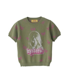【ヒステリックグラマー/HYSTERIC GLAMOUR】のBUTTERFLY WOMAN HEAD柄 ショート丈プルオーバー 人気、トレンドファッション・服の通販 founy(ファニー) ファッション Fashion レディースファッション WOMEN トップス・カットソー Tops/Tshirt プルオーバー Pullover ショート Short バタフライ Butterfly フェミニン Feminine モチーフ Motif モックネック Mock Neck ランダム Random |ID:prp329100004532173