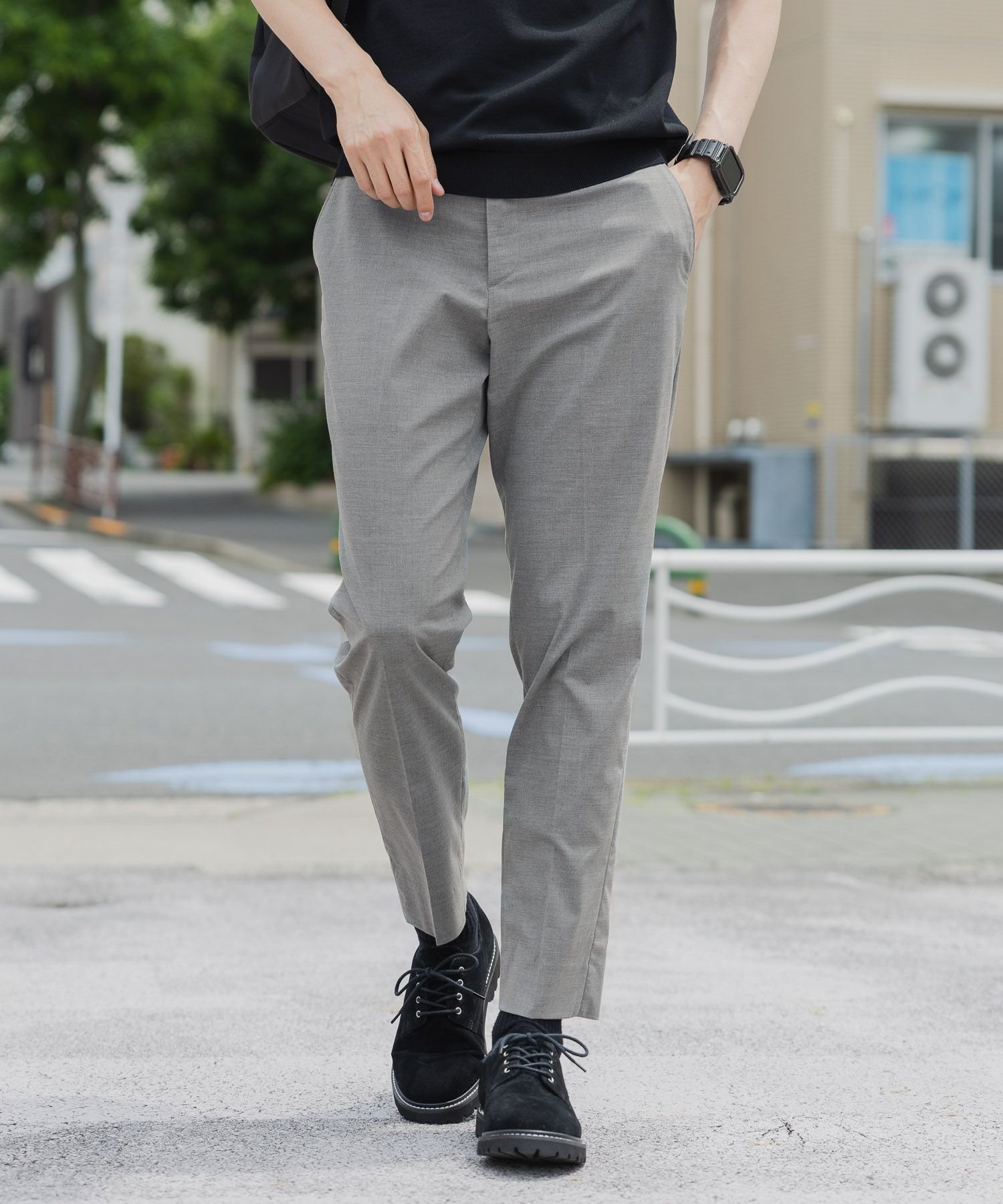 【グローバルワーク/GLOBAL WORK / MEN】のアーバンスラックスAIR/287519 インテリア・キッズ・メンズ・レディースファッション・服の通販 founy(ファニー) 　ファッション　Fashion　メンズファッション　Fashion for Men　おすすめ　Recommended / Our Picks　サマー　Summer, Summer Style　ジャケット　Jacket, Outerwear　ストレッチ　Stretch, Stretchy Fabric　スラックス　Slacks, Dress Pants　セットアップ　Set-Up, Coordinated Outfit　パターン　Pattern, Design Print　ボトム　Bottoms, Lower Wear　ポケット　Pocket, Pocket Detail　夏　Summer　ミドルグレー15|ID: prp329100004532182 ipo3291000000032742008