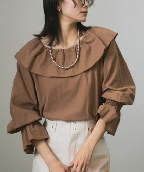 【サロン アダム エ ロペ/SALON adam et rope'】の【WEB限定】バックリボンフリルカラーコットンブラウス 人気、トレンドファッション・服の通販 founy(ファニー) ファッション Fashion レディースファッション WOMEN トップス・カットソー Tops/Tshirt シャツ/ブラウス Shirts/Blouses デニム Denim トレンド Trend ハーフ Half フリル Frills ボトム Bottom ポケット Pocket リボン Ribbon ロング Long ワッシャー Washer おすすめ Recommend |ID:prp329100004532209