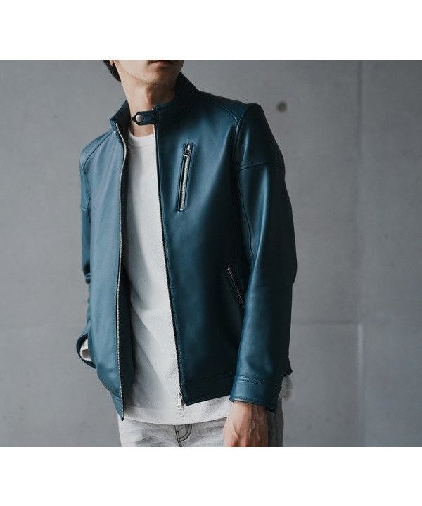 【メンズビギトーキョー/Men's Bigi / MEN】のSHEEP LEATHER/シープレザー シングルライダースジャケット インテリア・キッズ・メンズ・レディースファッション・服の通販 founy(ファニー) 　ファッション　Fashion　メンズファッション　Men's Style Online　ジャケット　Jacket　メンズ　Mens　ライダースジャケット　Riders Jacket　エレガント 上品　Elegant　人気　Popularity　ブルー系|ID: prp329100004532245 ipo3291000000032627616