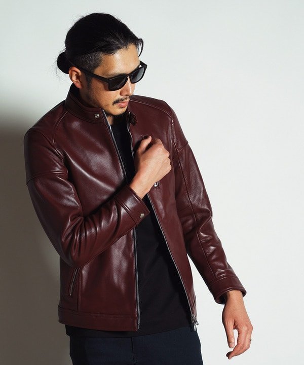 【メンズビギトーキョー/Men's Bigi / MEN】のSHEEP LEATHER/シープレザー シングルライダースジャケット インテリア・キッズ・メンズ・レディースファッション・服の通販 founy(ファニー) 　ファッション　Fashion　メンズファッション　Men's Style Online　ジャケット　Jacket　メンズ　Mens　ライダースジャケット　Riders Jacket　エレガント 上品　Elegant　人気　Popularity　ボルドー|ID: prp329100004532245 ipo3291000000032627622