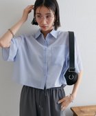 【ディスコート/Discoat】のシアー半袖クロップドシャツ《WEB限定カラーあり》 人気、トレンドファッション・服の通販 founy(ファニー) ファッション Fashion レディースファッション Ladies' Fashion Online トップス・カットソー Tops/Tshirt シャツ/ブラウス Shirts/Blouses クロップド Cropped シアー Sheer デニム Denim ワイド Wide 半袖 Short Sleeve 夏 Summer 春 Spring S/S・春夏 Ss・Spring/Summer thumbnail ブルー|ID: prp329100004532246 ipo3291000000032483702
