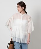 【ユナイテッドアローズ/UNITED ARROWS】のシアーラメ イレギュラーペプラム 六分袖 ブラウス OFF WHITE|ID: prp329100004532254 ipo3291000000032627530