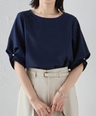 【ラナン/Ranan】のRanan/ひんやり!袖タックデザインきれい見えブラウス ネイビー|ID: prp329100004532257 ipo3291000000032627198