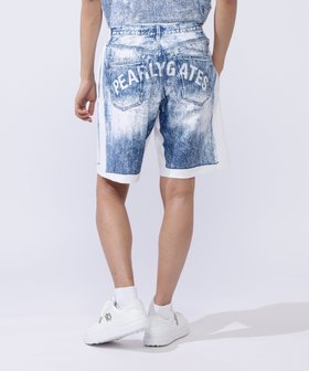 【パーリーゲイツ/PEARLY GATES / MEN】のパネルプリントショートパンツ デニム柄 人気、トレンドファッション・服の通販 founy(ファニー) ファッション Fashion メンズファッション Fashion for Men ボトムス Bottoms ハーフパンツ・ショートパンツ Shorts & Half Pants おすすめ Recommended / Our Picks ゴルフ Golf ストレッチ Stretch, Stretchy Fabric セットアップ Set-Up, Coordinated Outfit デニム Denim, Jeans Material トレンド Trend, Trending Now プリント Print, Printed Pattern 吸水 Absorbent, Quick-Dry |ID:prp329100004532267