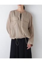 【ヒューマンウーマン/HUMAN WOMAN】のキュプラコットンジップアップブルゾン ベージュ|ID: prp329100004532737 ipo3291000000032039418