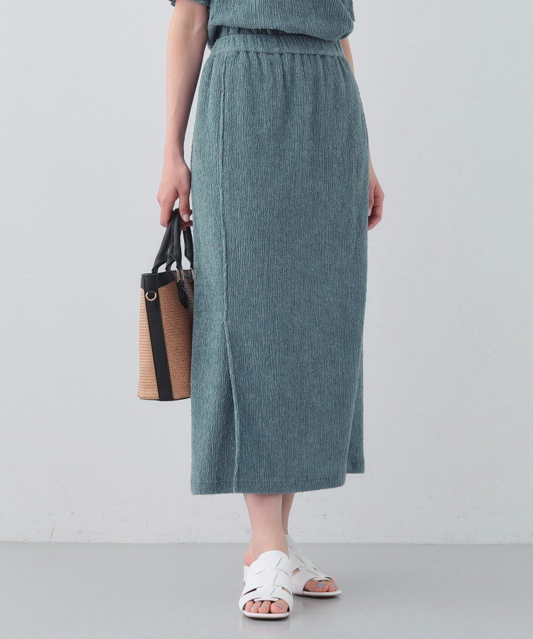 【インディヴィ/INDIVI】の春SALE!【日本製/SETUP可能】巻き風デザインスカート インテリア・キッズ・メンズ・レディースファッション・服の通販 founy(ファニー) 　ファッション　Fashion　レディースファッション　WOMEN　セットアップ　Setup　スカート　Skirt　おすすめ　Recommend　カットソー　Cut And Sew　シアー　Sheer　シンプル　Simple　ストレッチ　Stretch　セットアップ　Set Up　ポケット　Pocket　ミドル　Middle　ワンポイント　One Point　日本製　Made In Japan　春　Spring　軽量　Lightweight　ブルー|ID: prp329100004532738 ipo3291000000032264688