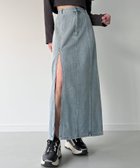 【ジュノア/JUNOAH】のジップスリットデニムタイトスカート ライトブルー|ID: prp329100004532740 ipo3291000000032688957