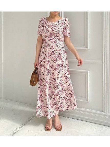 【スナイデル/SNIDEL】の【00サイズあり】レーヨンカシュクールプリントワンピース インテリア・キッズ・メンズ・レディースファッション・服の通販 founy(ファニー) 　ファッション　Fashion　レディースファッション　Fashion for Women　ワンピース　Dresses　エレガント 上品　Elegant　春　Spring　今季　This Season, Current Season　シェイプ　Shape, Slim Fit　スクエア　Square, Square Shape　ドレープ　Drape, Draping Fabric　フォルム　Silhouette, Form　リボン　Ribbon, Bow　ロング　Long, Long-Length　S/S・春夏　SS, Spring/Summer, Warm Season　夏　Summer　LPNK[061]|ID: prp329100004532772 ipo3291000000032759156