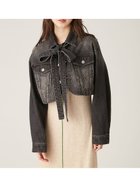 【リリーブラウン/Lily Brown】のカーブヘムクロップドデニムジャケット BLK[009]|ID: prp329100004532789 ipo3291000000032039631