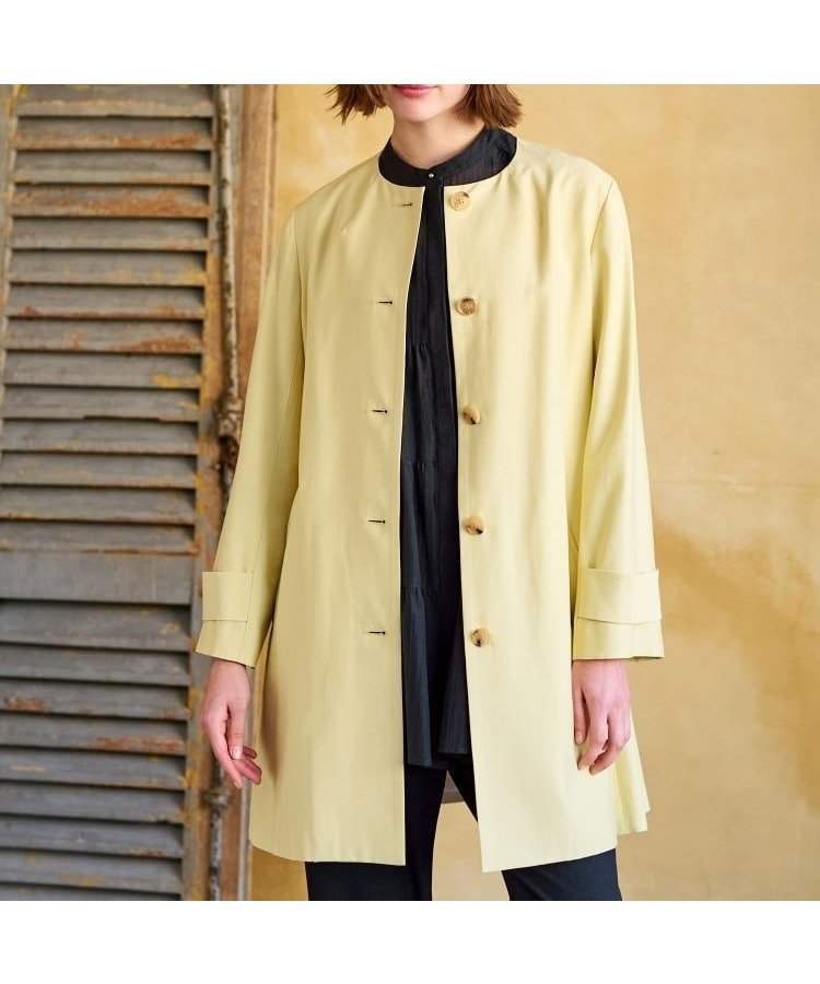 【ドレステリア/DRESSTERIOR】の【セレモニーにも】ノーカラーコート 人気、トレンドファッション・服の通販 founy(ファニー) 　ファッション　Fashion　レディースファッション　WOMEN　アウター　Coat Outerwear　コート　Coats　グログラン　Grosgrain　コンパクト　Compact　シンプル　Simple　ダウン　Down　デニム　Denim　パイピング　Piping　ポケット　Pocket　エレガント 上品　Elegant　セレモニー　Ceremony　ビジネス 仕事 通勤　Business　 other-1|ID: prp329100004532814 ipo3291000000032039741